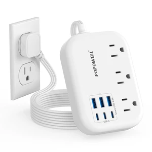 6 USB Power Strip- Travel Power Strip with 3 Outlets and 6 USB(3 USB C) 24W/4.8A Charging Ports for iPhone 15, 3 FT Small Extension Cord, Slim Flat Plug for Cruise Ship Essential, Office Dorm, White 6 USB Power Strip- Travel Power Strip with 3 Outlets and 6 USB(3 USB C) 24W/4.8A Charging Ports for iPhone 15, 3 FT Small Extension Cord, Slim Flat Plug for Cruise Ship Essential, Office Dorm, White