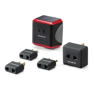 Converter/Adapter Kit With Pouch, Black/Red, One Size Converter/Adapter Kit With Pouch, Black/Red, One Size