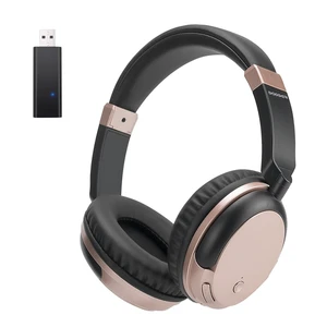Wireless TV Headphones with Bluetooth USB Transmitter - Rose Gold Low latency over-ear headset with clear mic & 3.5mm AUX. Connect to TV/PC via USB transmitter or directly to phone Wireless TV Headphones with Bluetooth USB Transmitter - Rose Gold Low latency over-ear headset with clear mic & 3.5mm AUX. Connect to TV/PC via USB transmitter or directly to phone