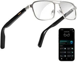 AI Smart Glasses with ChatGPT, Real-Time Translation, Bluetooth Audio Metal Frame, Slim TR90 Temples, Photochromic Lenses, UV/Blue Light Protection, Open-Ear Audio, Music & Hands-Free Calling AI Smart Glasses with ChatGPT, Real-Time Translation, Bluetooth Audio Metal Frame, Slim TR90 Temples, Photochromic Lenses, UV/Blue Light Protection, Open-Ear Audio, Music & Hands-Free Calling