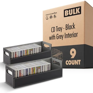 CD Storage Box, Organizer Shelf for Movie Cases, DVDs, Cassette Tape Display Stand, Disc Holder Can Store Up to 40 CDs, Faux Leather (Black) 9 Pack CD Storage Box, Organizer Shelf for Movie Cases, DVDs, Cassette Tape Display Stand, Disc Holder Can Store Up to 40 CDs, Faux Leather (Black) 9 Pack