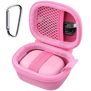 Hard Case for Beats Powerbeats Fit with Carabiner Clip, Pink Travel Storage, Space For Earbuds And Accessories, Soft Lining, Protective Exterior Hard Case for Beats Powerbeats Fit with Carabiner Clip, Pink Travel Storage, Space For Earbuds And Accessories, Soft Lining, Protective Exterior