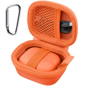 Hard Case for Beats Powerbeats Fit with Carabiner Clip, Orange Travel Storage, Space For Earbuds And Accessories, Soft Lining, Protective Exterior Hard Case for Beats Powerbeats Fit with Carabiner Clip, Orange Travel Storage, Space For Earbuds And Accessories, Soft Lining, Protective Exterior