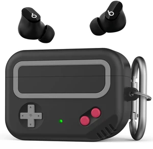 for Beats Studio Buds (+Plus) Case Silicone Game Design Retro gaming style, wireless charging, full protection, carabiner included, Black for Beats Studio Buds (+Plus) Case Silicone Game Design Retro gaming style, wireless charging, full protection, carabiner included, Black