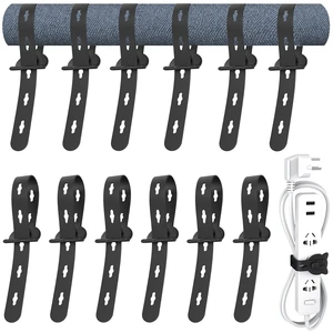 12Pcs Reusable Cable Ties, 10x0.6in Elastic Silicone Straps-Black Extendable Cord Organizer for Bundling Electrical Wires, Adjustable Luggage Straps for Travel, Office, Outdoor Camping 12Pcs Reusable Cable Ties, 10x0.6in Elastic Silicone Straps-Black Extendable Cord Organizer for Bundling Electrical Wires, Adjustable Luggage Straps for Travel, Office, Outdoor Camping