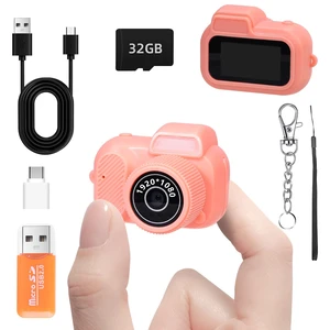 Mini Keychain Camera, FHD 1080p 8MP Mini Digital Camera with 32GB SD Card, 8 Creative Filters, 0.96" HD Display, 100 Mins Battery Life for Decorate Travel Recording Gifts (Pink) Mini Keychain Camera, FHD 1080p 8MP Mini Digital Camera with 32GB SD Card, 8 Creative Filters, 0.96" HD Display, 100 Mins Battery Life for Decorate Travel Recording Gifts (Pink)