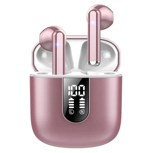 Wireless Earbuds, Bluetooth 5.4 Headphones HiFi Stereo, Bluetooth Earbuds with ENC Noise Cancelling Mic, 36H LED Display Ear Buds, IPX7 in Ear Earphones for Phone Tablet Laptop Sports, Rose Gold Wireless Earbuds, Bluetooth 5.4 Headphones HiFi Stereo, Bluetooth Earbuds with ENC Noise Cancelling Mic, 36H LED Display Ear Buds, IPX7 in Ear Earphones for Phone Tablet Laptop Sports, Rose Gold