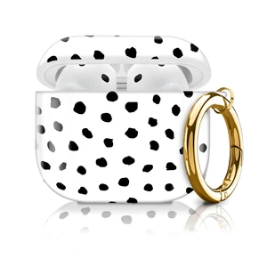 Cute Case Cover Compatible with AirPods 4th Generation 2024, Shockproof for Women & Girls with Cute Golden Round Buckle Protective, Anti-Drop Design(White Polka Dot) Cute Case Cover Compatible with AirPods 4th Generation 2024, Shockproof for Women & Girls with Cute Golden Round Buckle Protective, Anti-Drop Design(White Polka Dot)