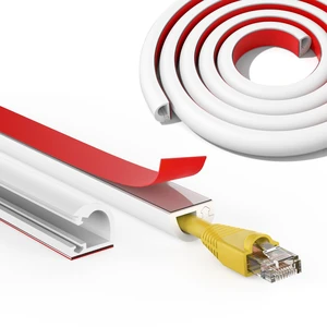Wall Cord Hider 118 Inch Cable Hider for Wires W0.59 H0.39in White Self Adhesive, Flexible, PVC Material, for Wall Mount TV, Cable Raceway, Cord Cover Wall Cord Hider 118 Inch Cable Hider for Wires W0.59 H0.39in White Self Adhesive, Flexible, PVC Material, for Wall Mount TV, Cable Raceway, Cord Cover