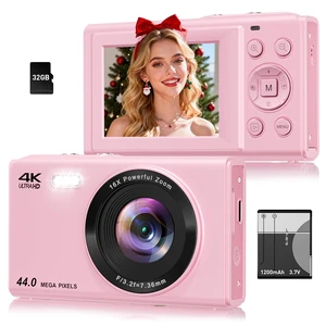 Digital Camera, 4K 44MP Autofocus Point and Shoot Camera with 16X Zoom 2.4" LCD Portable Compact Camera for Kids Teens Boys Girls Adults Digital Camera, 4K 44MP Autofocus Point and Shoot Camera with 16X Zoom 2.4" LCD Portable Compact Camera for Kids Teens Boys Girls Adults