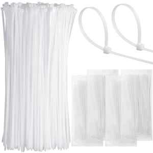 1000 Pcs 14 in Zip Ties Heavy Duty Plastic Wire Ties, White Self Locking Wraps, 14 Inch Cable Ties for Wire Management, Indoor Outdoor Use, 49 lb Tensile Strength, UV Protection 1000 Pcs 14 in Zip Ties Heavy Duty Plastic Wire Ties, White Self Locking Wraps, 14 Inch Cable Ties for Wire Management, Indoor Outdoor Use, 49 lb Tensile Strength, UV Protection