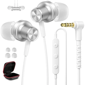 Wired Earbuds 3.5mm Earphones for Chromebook Laptop Kids School with Case 3.5 mm Jack Corded Headphones with Microphone Control Plug-in Earbud for Kindle Fire/Samsung/Computer/Tablet Airplane,White Wired Earbuds 3.5mm Earphones for Chromebook Laptop Kids School with Case 3.5 mm Jack Corded Headphones with Microphone Control Plug-in Earbud for Kindle Fire/Samsung/Computer/Tablet Airplane,White
