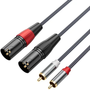 RCA to XLR Cable, 2 RCA Male to 2 XLR Male Hi Fi Audio Cord, 3.3FT 22AWG OFC, Gold-Plated & Nylon Braided Interconnect Patch Lead Cord for Mixers, Amplifiers, Microphones, Speakers RCA to XLR Cable, 2 RCA Male to 2 XLR Male Hi Fi Audio Cord, 3.3FT 22AWG OFC, Gold-Plated & Nylon Braided Interconnect Patch Lead Cord for Mixers, Amplifiers, Microphones, Speakers