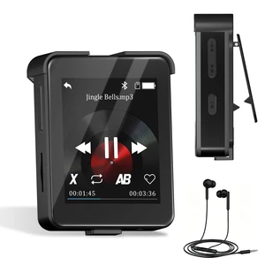 Bluetooth 5.3 Mini MP3 Player, 1.8" Touchscreen Portable Tiny Music Player with Speaker, FM Radio, Voice Recorder, Pedometer, Detachable Sports Clip with Earphones, 8GB Expandable up to 128GB, Black Bluetooth 5.3 Mini MP3 Player, 1.8" Touchscreen Portable Tiny Music Player with Speaker, FM Radio, Voice Recorder, Pedometer, Detachable Sports Clip with Earphones, 8GB Expandable up to 128GB, Black