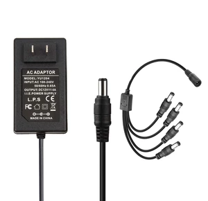 AC DC 12V 4A 48W Power Supply Adapter LED Transformer 4000mA Charger with 5.5mm x 2.1mm 4 Way 4-Way 4CH Power Splitter Cable Cord AC DC 12V 4A 48W Power Supply Adapter LED Transformer 4000mA Charger with 5.5mm x 2.1mm 4 Way 4-Way 4CH Power Splitter Cable Cord