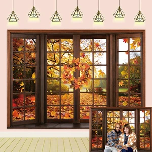 Fall Window Backdrop Autumn Forest Scene Maple Leaf Photography Background Fall Harvest Thanksgiving Day Kids Adults Baby Shower Birthday Party Decoration Photo Shoot Prop (8x6FT) Fall Window Backdrop Autumn Forest Scene Maple Leaf Photography Background Fall Harvest Thanksgiving Day Kids Adults Baby Shower Birthday Party Decoration Photo Shoot Prop (8x6FT)