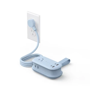 PhiPlug Travel Power Strip 7 in 1 45W GaN Flat Plug Blue Flat Extension Cord 3 AC 2 USB C 2 USB A PD 45W GaN On/Off Charging Station Outlet Extender for Family Trips - PP PhiPlug Travel Power Strip 7 in 1 45W GaN Flat Plug Blue Flat Extension Cord 3 AC 2 USB C 2 USB A PD 45W GaN On/Off Charging Station Outlet Extender for Family Trips - PP