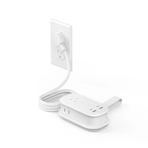 PhiPlug Travel Power Strip 7 in 1 45W GaN Flat Plug White Flat Extension Cord 3 AC 2 USB C 2 USB A PD 45W GaN On/Off Charging Station Outlet Extender for Family Trips - PP PhiPlug Travel Power Strip 7 in 1 45W GaN Flat Plug White Flat Extension Cord 3 AC 2 USB C 2 USB A PD 45W GaN On/Off Charging Station Outlet Extender for Family Trips - PP