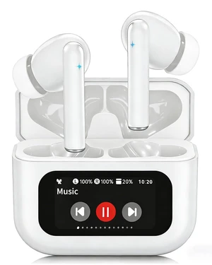 Wireless Earbuds Bluetooth Headphones with LED Touchsceen, White IPX7 Waterproof Wireless Earphones, Hi-Fi Stereo & 68H Playtime, ANC ENC Noise Cancelling, for Work/Running/Trave Wireless Earbuds Bluetooth Headphones with LED Touchsceen, White IPX7 Waterproof Wireless Earphones, Hi-Fi Stereo & 68H Playtime, ANC ENC Noise Cancelling, for Work/Running/Trave