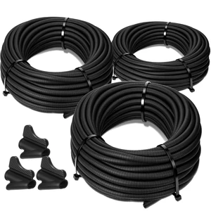 1/4",3/8",1/2"-20ft x 20ft Split Wire Loom Tubing Cable Sleeves Flexible Electrical Conduit Kit with Install Tool, Prevents Line Abrasion, For Automotive and Home Wiring, Cable Organization 1/4",3/8",1/2"-20ft x 20ft Split Wire Loom Tubing Cable Sleeves Flexible Electrical Conduit Kit with Install Tool, Prevents Line Abrasion, For Automotive and Home Wiring, Cable Organization