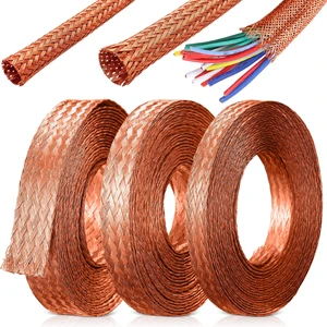 Orange 3 Rolls Tinned Copper Braid Cable Shielding Sleeve Orange 3 Rolls Tinned Copper Braid Cable Shielding Sleeve