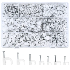 700 Pcs Cable Clips with Steel Nails, Cable Wire Cord Management Clips, White Ethernet Cable/Coax Cable/Cable Cord Holder Staples Clips with Tacks Nails for Wall, 4mm 5mm 6mm 8mm 10mm 700 Pcs Cable Clips with Steel Nails, Cable Wire Cord Management Clips, White Ethernet Cable/Coax Cable/Cable Cord Holder Staples Clips with Tacks Nails for Wall, 4mm 5mm 6mm 8mm 10mm