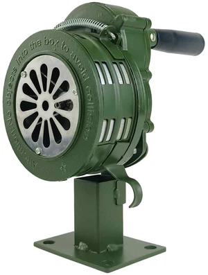 Hand Crank Air Raid Siren 110dB Base Mount Manual Emergency Alarm Base/table mount design,Loud enough for outdoor emergency & survival alerts, Durable construction Hand Crank Air Raid Siren 110dB Base Mount Manual Emergency Alarm Base/table mount design,Loud enough for outdoor emergency & survival alerts, Durable construction