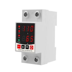 Adjustable V/A Protector Over/Under Voltage & Overcurrent Protection Intelligent Relay Reset Protector Voltage Output Stabilizer for Home Office Appliance, AC110V DC85-300V 63A, Din Rail Mount Adjustable V/A Protector Over/Under Voltage & Overcurrent Protection Intelligent Relay Reset Protector Voltage Output Stabilizer for Home Office Appliance, AC110V DC85-300V 63A, Din Rail Mount