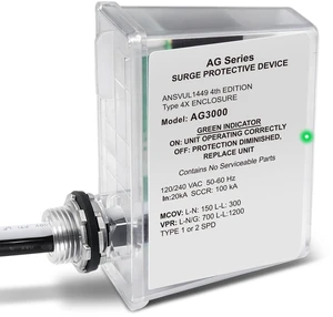 HVAC Surge Protector for AG3000 120/240V, House Surge Protectors, AC Surge Protector, Universal Surge Protective Device, Watertight Enclosure HVAC Surge Protector for AG3000 120/240V, House Surge Protectors, AC Surge Protector, Universal Surge Protective Device, Watertight Enclosure