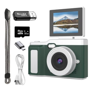 Digital Camera, Digital Camera with Flip Screen Portable Camera (Green) 180° Flip Screen, Point and Shoot for Photography Retro Collectible Camera for Beginner, Travel, Parties, Birthday Digital Camera, Digital Camera with Flip Screen Portable Camera (Green) 180° Flip Screen, Point and Shoot for Photography Retro Collectible Camera for Beginner, Travel, Parties, Birthday