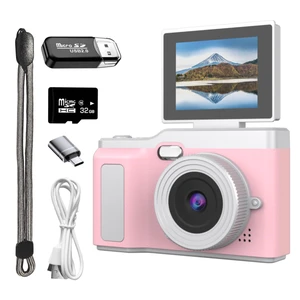 Digital Camera, Digital Camera with Flip Screen Portable Camera (Pink) 180° Flip Screen, Point and Shoot for Photography Retro Collectible Camera for Beginner, Travel, Parties, Birthday Digital Camera, Digital Camera with Flip Screen Portable Camera (Pink) 180° Flip Screen, Point and Shoot for Photography Retro Collectible Camera for Beginner, Travel, Parties, Birthday
