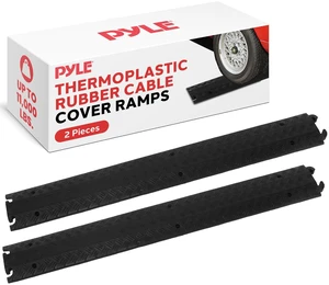 40-Inch Rubber Cable Protector Ramp - Channel Heavy Floor Cord Concealer for Extension Cords & Hoses, Driveway Protective Covering Armor, 11,000 lbs Load Capacity, Indoor/Outdoor Use (Pack of 2) 40-Inch Rubber Cable Protector Ramp - Channel Heavy Floor Cord Concealer for Extension Cords & Hoses, Driveway Protective Covering Armor, 11,000 lbs Load Capacity, Indoor/Outdoor Use (Pack of 2)
