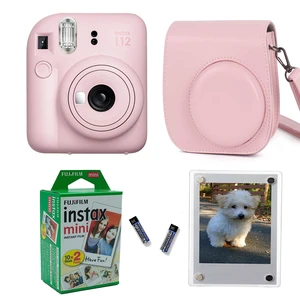Instax Mini 12 Instant Camera + Pro Design Protective Case & Magnetic Lucite Frames, 20 Sheets (Blossom Pink) Instax Mini 12 Instant Camera + Pro Design Protective Case & Magnetic Lucite Frames, 20 Sheets (Blossom Pink)