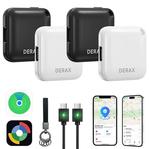 Air Tracker (iOS and Android) 4-Pack Rechargeable Android Tracker Tag Bluetooth Item Finder, Compatible with Apple Find My & Google Find Hub for Keys Wallet Luggage and More, Black & White Air Tracker (iOS and Android) 4-Pack Rechargeable Android Tracker Tag Bluetooth Item Finder, Compatible with Apple Find My & Google Find Hub for Keys Wallet Luggage and More, Black & White