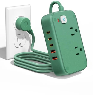 Flat Plug Power Strip with USB C Ports with 2 AC Outlets, Non Surge 40W Desktop Charging Station for Multiple Devices, 5FT Cruise Approved Power Strip for Home, Dorm, Desk, Travel Essentials Flat Plug Power Strip with USB C Ports with 2 AC Outlets, Non Surge 40W Desktop Charging Station for Multiple Devices, 5FT Cruise Approved Power Strip for Home, Dorm, Desk, Travel Essentials