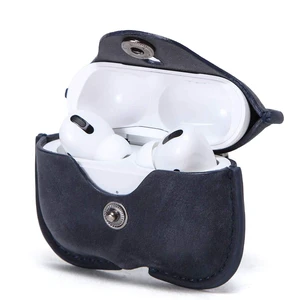 Leather Case Replacement for Airpods Pro 2019,Crazy Horse Cowhide Leather Portable Travel Case Compatible with Airpods Pro,Headphone Cases Replacement for AirPods Pro Charging(Blue) Leather Case Replacement for Airpods Pro 2019,Crazy Horse Cowhide Leather Portable Travel Case Compatible with Airpods Pro,Headphone Cases Replacement for AirPods Pro Charging(Blue)