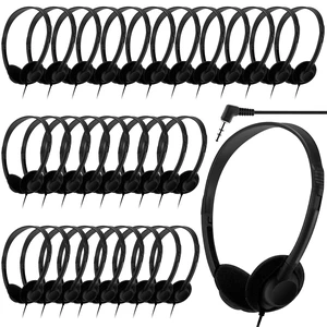 30 Pack Bulk Over Ear Headphones Set On Ear Headsets Black Earphones with Adjustable Headband & 3.5mm Plug for Group Learning, Computer Lab, Library, Online Lesson and Testing 30 Pack Bulk Over Ear Headphones Set On Ear Headsets Black Earphones with Adjustable Headband & 3.5mm Plug for Group Learning, Computer Lab, Library, Online Lesson and Testing