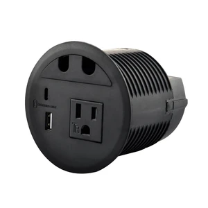 Desktop Power Grommet with 33W USB-A+C Fast Charge & AC Outlet 4.5FT Cord Recessed Power Outlet for Conference Rooms, Office Tables, Furniture (Black) Desktop Power Grommet with 33W USB-A+C Fast Charge & AC Outlet 4.5FT Cord Recessed Power Outlet for Conference Rooms, Office Tables, Furniture (Black)