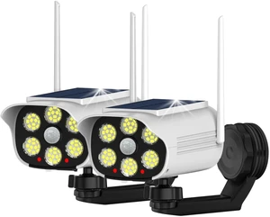 Solar Lights Motion Sensor Fake Security Camera 2 Pack, USB & Solar Powered Dummy Camera Red Indicator 66 LEDs, Magnetic Solar Flood Security Light Outdoor Waterproof for Wall Fence Patio Garage RV Solar Lights Motion Sensor Fake Security Camera 2 Pack, USB & Solar Powered Dummy Camera Red Indicator 66 LEDs, Magnetic Solar Flood Security Light Outdoor Waterproof for Wall Fence Patio Garage RV
