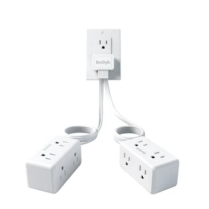12-Outlet Split Extension Cord, 10FT Flat Plug Power Strip (5FT on Each Side), Ultra-Thin Flat Extension Cord for Home Office Dorm Desk, ETL Listed 12-Outlet Split Extension Cord, 10FT Flat Plug Power Strip (5FT on Each Side), Ultra-Thin Flat Extension Cord for Home Office Dorm Desk, ETL Listed