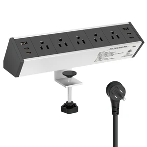 Desk Clamp Power Strip 5 Outlet with 2 USB A and 4 USB C Ports, 6 ft Cord, Desk Outlet Station Fit 1.6" Tabletop Edge, Over Loading Protection, ETL Listed, Black(SKU# 13150111) Desk Clamp Power Strip 5 Outlet with 2 USB A and 4 USB C Ports, 6 ft Cord, Desk Outlet Station Fit 1.6" Tabletop Edge, Over Loading Protection, ETL Listed, Black(SKU# 13150111)