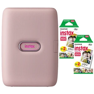 Instax Mini Link2 Smartphone Printer (Soft Pink) Bundle with Fuji Instax Mini Film Pack (40 Sheets) Instax Mini Link2 Smartphone Printer (Soft Pink) Bundle with Fuji Instax Mini Film Pack (40 Sheets)
