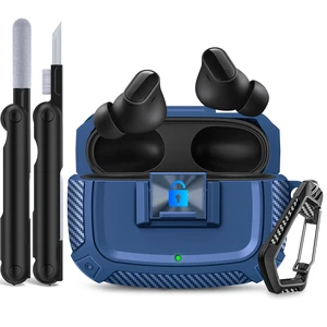 Sucure Lock Case for Beats Studio Buds/Buds Plus Locking Case Cover with Lock Clip & Cleaner Kit Pen, Buds + 2023 Impact and Smudge Resistant Case Cover with Men Women (Deep Blue) Sucure Lock Case for Beats Studio Buds/Buds Plus Locking Case Cover with Lock Clip & Cleaner Kit Pen, Buds + 2023 Impact and Smudge Resistant Case Cover with Men Women (Deep Blue)