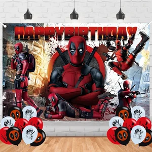 Dead Pool Birthday Backdrop,Cartoon Hero Poster for Movie Theme Party Decorations Anime Birthday Supplies Background Studio Shoot Photo Props Dead Pool Birthday Backdrop,Cartoon Hero Poster for Movie Theme Party Decorations Anime Birthday Supplies Background Studio Shoot Photo Props