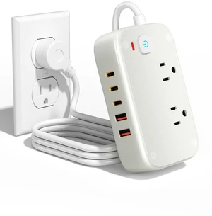 Travel Power Strip with USB Ports: 40W Desk Power Strips with 2 AC Outlets, 3 USB-C & 2 USB-A Ports, 5Ft Cruise Approved Power Strip Flat Extension Cord for Home, Dorm, Office, Travel Essentials Travel Power Strip with USB Ports: 40W Desk Power Strips with 2 AC Outlets, 3 USB-C & 2 USB-A Ports, 5Ft Cruise Approved Power Strip Flat Extension Cord for Home, Dorm, Office, Travel Essentials