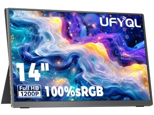 Portable Monitor 14 Inch FHD 1920×1200 IPS USB-C HDMI Second Screen Ultra-Slim 16:10 Display with 103% sRGB, Speakers & Protective Cover, Compatible with Laptop/PC/MacBook/Phone/Xbox/PS4/PS5/TV Portable Monitor 14 Inch FHD 1920×1200 IPS USB-C HDMI Second Screen Ultra-Slim 16:10 Display with 103% sRGB, Speakers & Protective Cover, Compatible with Laptop/PC/MacBook/Phone/Xbox/PS4/PS5/TV