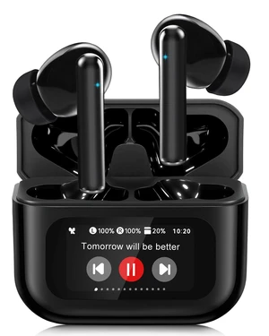 Wireless Earbuds Bluetooth Headphones with LED Touchsceen, Black IPX7 Waterproof Wireless Earphones, Hi-Fi Stereo & 68H Playtime, ANC ENC Noise Cancelling, for Work/Running/Trave Wireless Earbuds Bluetooth Headphones with LED Touchsceen, Black IPX7 Waterproof Wireless Earphones, Hi-Fi Stereo & 68H Playtime, ANC ENC Noise Cancelling, for Work/Running/Trave