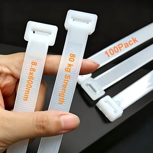 Long Zip Ties 24 Inch, 100 Pack 175Lb Tensile Strength Heavy Duty White Cable Ties, Industrial Tie Wraps UV Weatherproof for Outdoor, Garden, Automotive, HVAC Long Zip Ties 24 Inch, 100 Pack 175Lb Tensile Strength Heavy Duty White Cable Ties, Industrial Tie Wraps UV Weatherproof for Outdoor, Garden, Automotive, HVAC