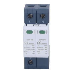 2P Surge Protective Device, Low Voltage Protector Arrester Device 40KA 275V AC, Flame Retardant PC, DIN Rail Mount, Lightning Protection System, Home Office Use 2P Surge Protective Device, Low Voltage Protector Arrester Device 40KA 275V AC, Flame Retardant PC, DIN Rail Mount, Lightning Protection System, Home Office Use