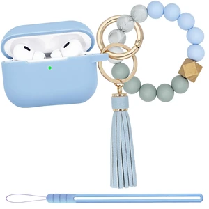 Compatible with Airpods Pro 2nd Generation Case Cover 2022, Soft Silicone Protective Cover with Bracelet Keychain for Apple Airpods Pro 2 Case for Women (Sky Blue) Compatible with Airpods Pro 2nd Generation Case Cover 2022, Soft Silicone Protective Cover with Bracelet Keychain for Apple Airpods Pro 2 Case for Women (Sky Blue)
